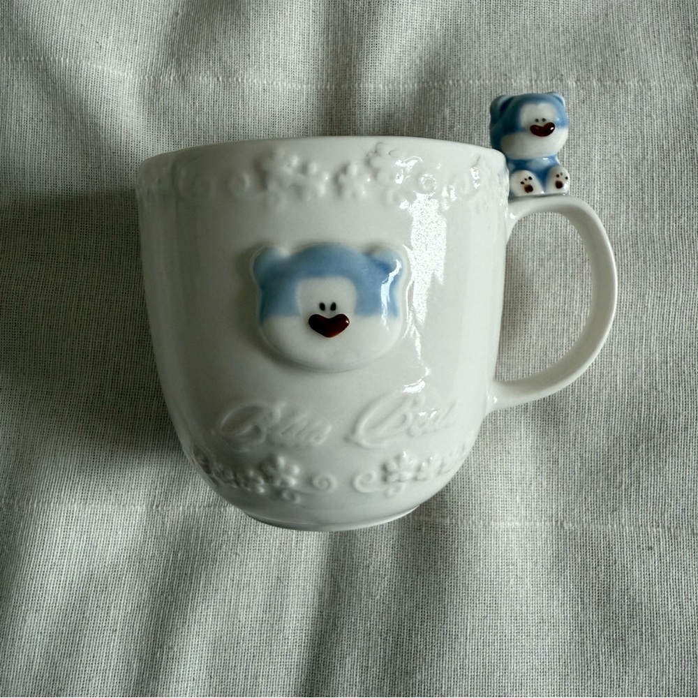 Morning Glory Blue Bear Mug Made in Korea